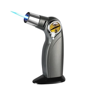 openpig Butane Torch, Kitchen Torch Cooking Torch with Safety Lock & Adjustable Flame for Cooking, BBQ, Baking, Brulee, Creme (Butane Not Included) Gray