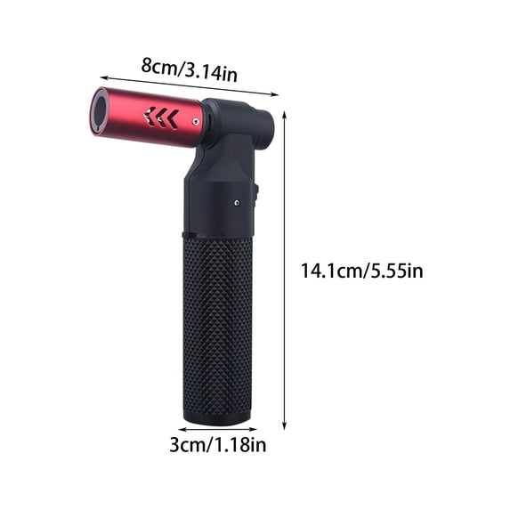 openpig Butane Torch Lighter Jet Flame Refillable Portable Butane Torch Adjustable Mini Blow Torch for Camping Grill Culinary Soldering Cooking Welding BBQ (Fuel Not Included) Red