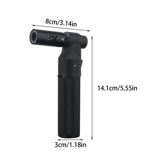 openpig Butane Torch Lighter Jet Flame Refillable Portable Butane Torch Adjustable Mini Blow Torch for Camping Grill Culinary Soldering Cooking Welding BBQ (Fuel Not Included) Black