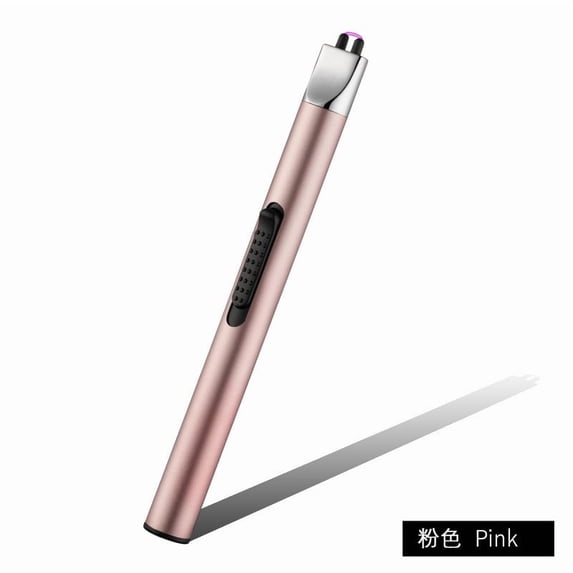 openpig Candle Lighter Electronic Arc Windproof Flameless USB Rechargeable Lighter with Safe Button for Home Kitchen, Rose Gold
