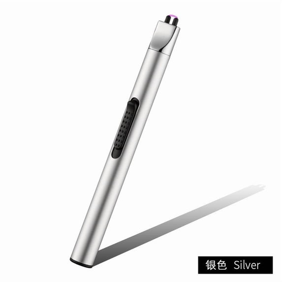 openpig Candle Lighter Electronic Arc Windproof Flameless USB Rechargeable Lighter with Safe Button for Home Kitchen, White