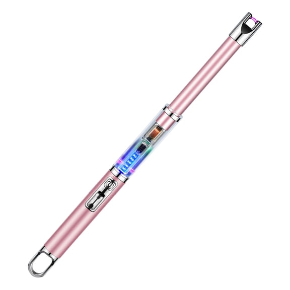 openpig Candle Lighter USB Rechargeable Electric Plasma Arc Lighters with Safety Lock, Windproof Flameless Long Lighters Matches for Candle, Grill, Camping, Gas Stoves (Rose Gold)