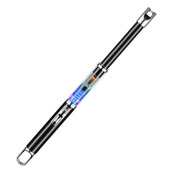 openpig Candle Lighter USB Rechargeable Electric Plasma Arc Lighters with Safety Lock, Windproof Flameless Long Lighters Matches for Candle, Grill, Camping, Gas Stoves (Black)