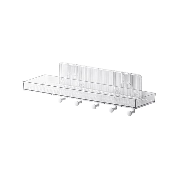 openpig Clear Shower Caddy, Adhesive Shower Organizer Rustproof Shelf with Hook, Wall Mounted Shelves Rack for Bathroom Kitchen Storage, Clear, L