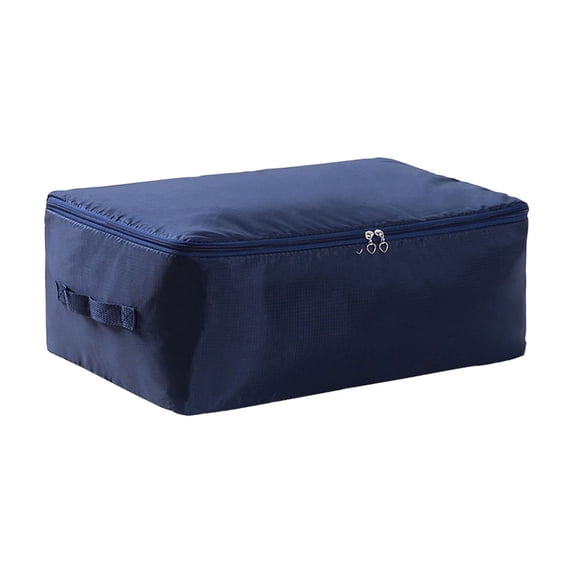 openpig Clothes Storage Bag, Clothes Blanket Storage Bins Foldable Closet Organizers with Reinforced Handle for Home Dorm Storage and Organization, Fabric Bags for Organizing Bed Sheets (Navy, S)