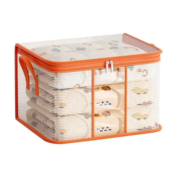 openpig Clothes Storage Bags, Closet Organizers and Storage Containers, Clothes Storage Bins, Storage Bags with Large Clear Window & Handles for Comforter, Pillow, Quilt, Bedding, Clothes, A
