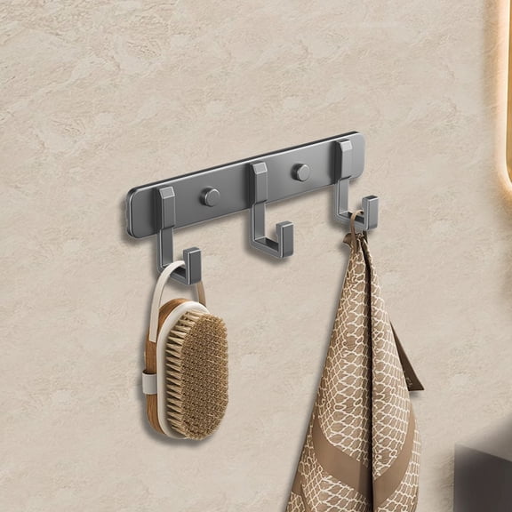 openpig Coat Rack, Coat Hook Hanger, Metal Hook, Wall Mounted Storage Wall Hooks, Rustic Clothes Hook/Key Hook Rail for Bathroom Kitchen Entryway (3 Hook Gray)