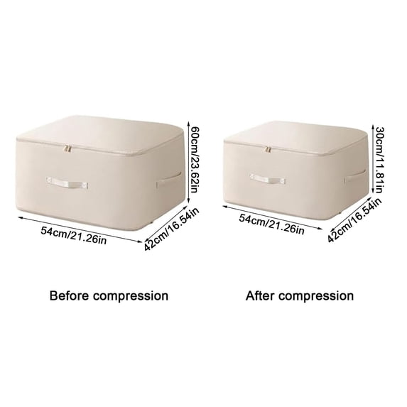 openpig Comforter Storage Bag - Large Capacity Bedding Storage Bags Ultra Space Saving Self Compression Organizer, Washable Compression Bags for Storage Comforter Blanket Duvet Pillow, Beige