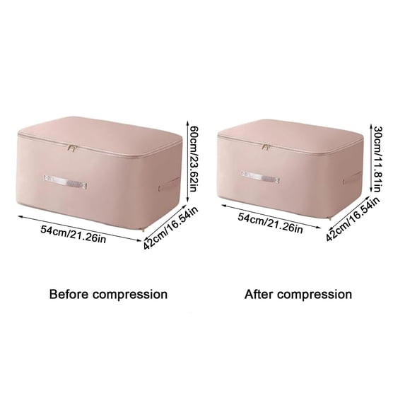 openpig Comforter Storage Bag - Large Capacity Bedding Storage Bags Ultra Space Saving Self Compression Organizer, Washable Compression Bags for Storage Comforter Blanket Duvet Pillow, Pink