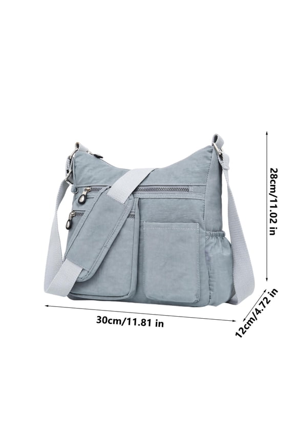 Crossbody Bags for Women Waterproof Lightweight Large Travel Purses Multi-Pocket Pocketbooks Shoulder Bag (Gray)