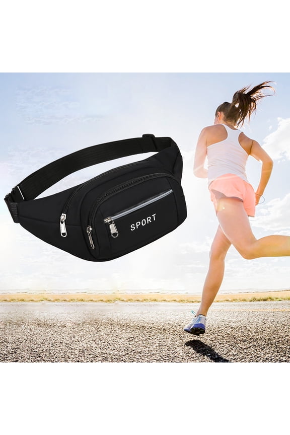Crossbody Fanny Pack for Men&Women, Waist Bag & Hip Bum Bag with Adjustable Strap for Outdoors Workout Traveling Casual Running Hiking Cycling, Black