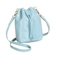 thumbnail image 1 of openpig Drawstring Crossbody Bag Large Capacity Organizer Bag, Women's Shoulder Bag, PU Leather Crossbody Bag Drawstring Handbag Purse Blue, 1 of 4