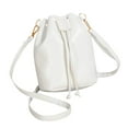 thumbnail image 1 of openpig Drawstring Crossbody Bag Large Capacity Organizer Bag, Women's Shoulder Bag, PU Leather Crossbody Bag Drawstring Handbag Purse White, 1 of 4