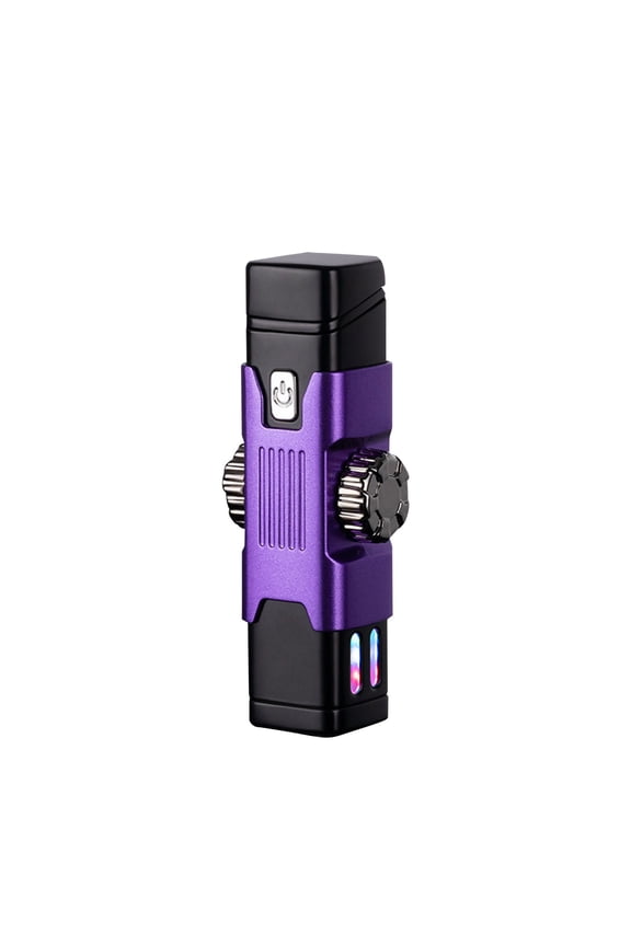 Electric Keychain Lighter With Rocker Decompression, Type C USB Rechargeable, Flameless Windproof Plasma Arc (Purple)