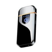 openpig Electric Lighter, Smart Electronic Lighter, Mini USB Rechargeable Lighter Touch Ignition Windproof Flameless Lighter Lightweight Plasma Lighter for Boyfriends Father Gifts Black