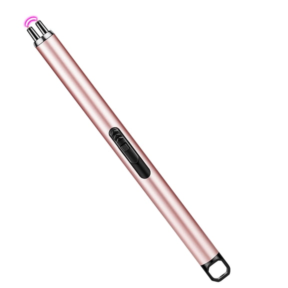 openpig Electric Lighter Windproof Flameless USB Rechargeable Lighter with Safety Lock for Candle BBQ Camping (Rose Gold)