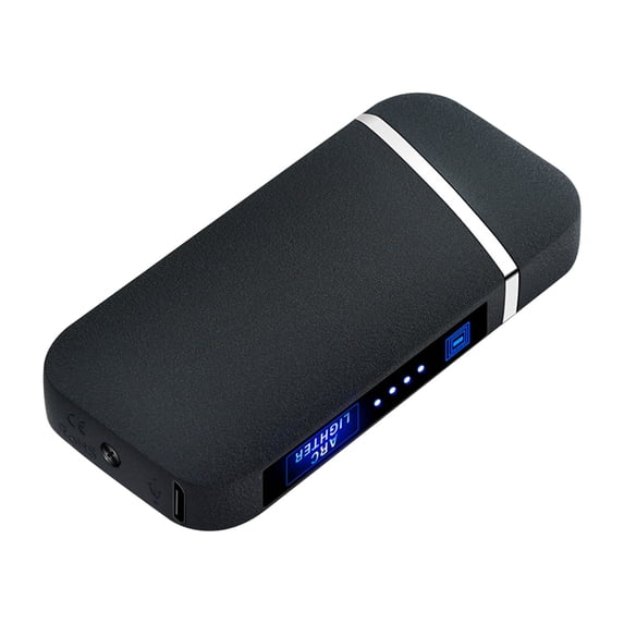 openpig Electric Windproof Lighter - Pulsed Plasma-Flame Arc USB Rechargeable with Battery Indicator (Black)