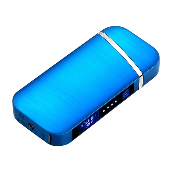 openpig Electric Windproof Lighter - Pulsed Plasma-Flame Arc USB Rechargeable with Battery Indicator (Blue)