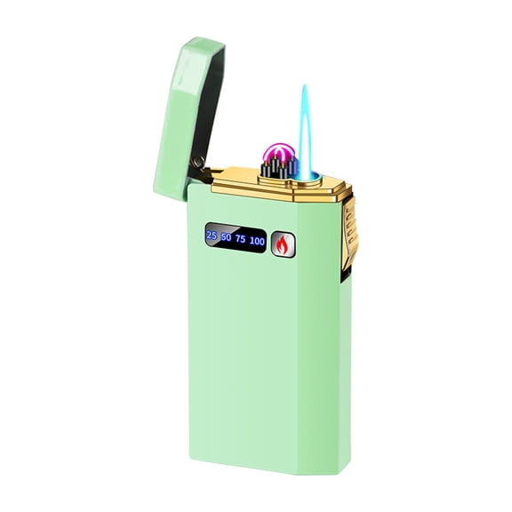 openpig Electronic Lighter, Jet Flame Torch Lighters, 2 in 1 Arc Electric USB Rechargeable Windproof Infinity Lighter, Refillable Butane for Cigar, Fireworks, Candle, Camping (C)