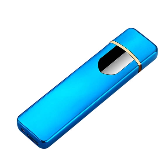 openpig Electronic USB Rechargeable Lighter - Smart Mini Touch Ignition Windproof Flameless Plasma Lighter for Men Father Gifts (Blue)