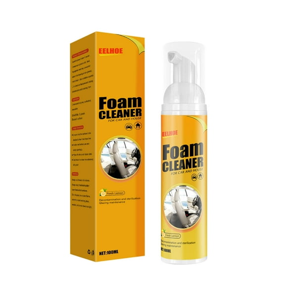 openpig Foam Cleaner, Spray Foam Cleaner, Multifunctional Car Foam Cleaner, Foam Cleaner for Car and House Lemon Flavor, Strong Decontamination Cleaners Spray for Kitchen and Car (100ml)