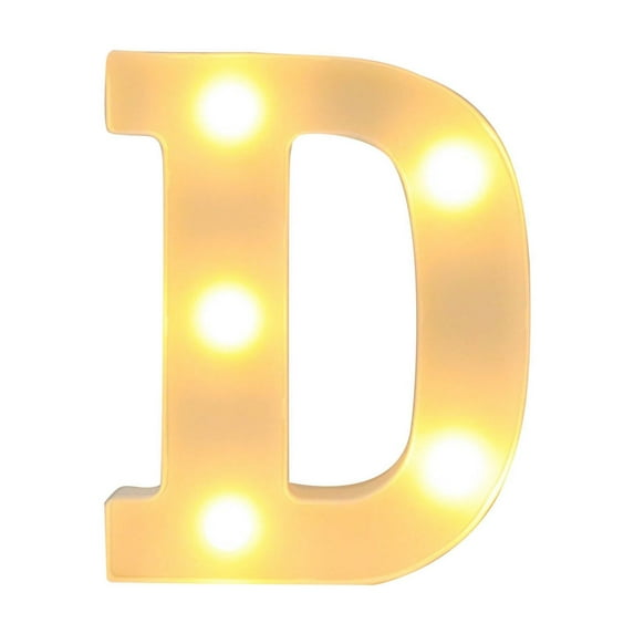 openpig LED Marquee Letter Lights Sign, Light Up Alphabet Letter for Home Party Wedding Decoration, Engagement Party Decorations Letter Lights Sign, Battery Powered LED Alphabet Lights D