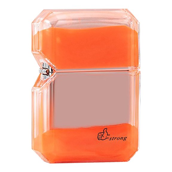 openpig Luminous Quicksand Lighter Butane Lighter Quicksand Luminous Lighter Windproof flip Lighter Box, Suitable for Birthday for Boyfriend (Red)