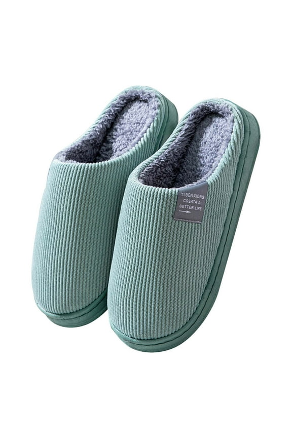 Memory Foam Slippers for Women's and Men's Casual House Shoes, Slip on House Slippers with Indoor Outdoor Anti-Skid Rubber Sole (40, Green)