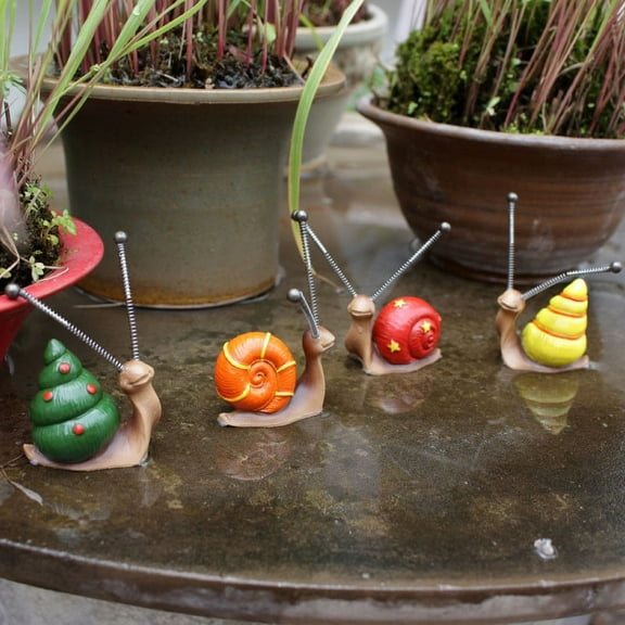 openpig Mini Colorful Snail Garden Ornaments Micro Courtyard Landscaping Decoration Gardening