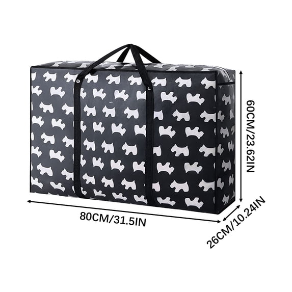 openpig Moving Bags, Collapsible Storage Totes for Moving, Camping & Travel -Foldable Packing Boxes, Zipper Handles, Black (L)