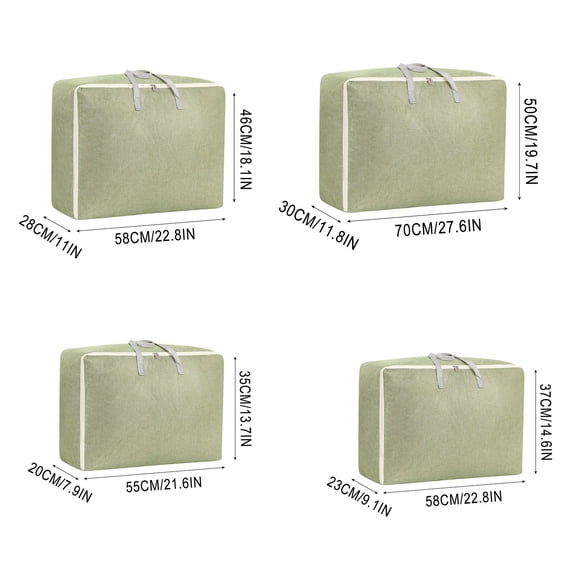 openpig Moving Bags with Zipper & Handles, Clothes Blanket Storage Bins, Clothes Storage, Dorm Moving Supplies, Durable Totes Bins for College Supplies (Green)