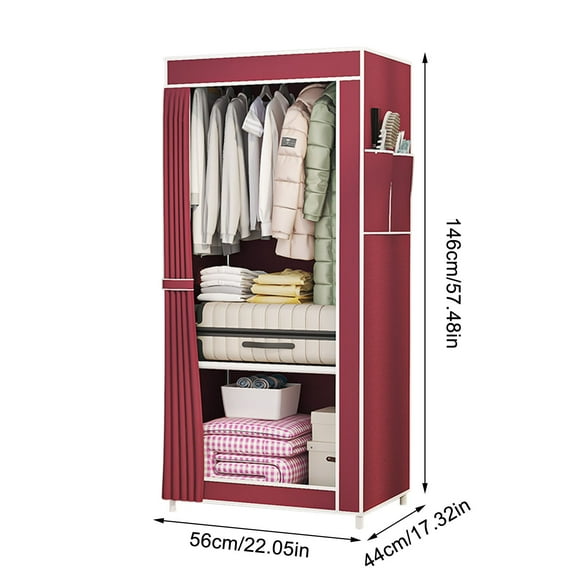 openpig Portable Closet, Portable Wardrobe Storage Closet, Clothes Storage Organizer, Small Closet Clothes Organizer Portable Wardrobe Closet for Hanging Clothes