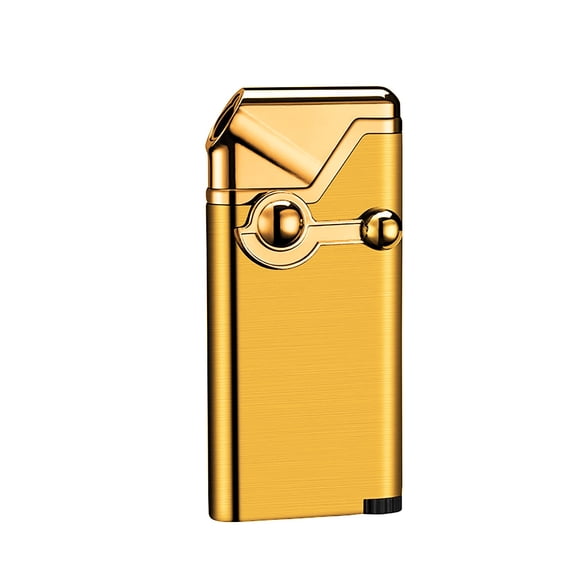 openpig Portable Rocker Metal Lighter, Jet Torch Lighter, Refillable Lighters for Men Christmas Candles Thanksgiving(No Butane Fuel) (Gold)
