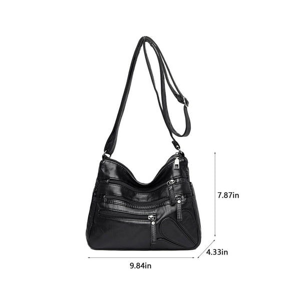openpig Purses for Women Soft PU Leather Shoulder Bag Ladies Crossbody Purse and handbags Lightweight Pocketbook Multi Pocket Shoulder Bag, Black
