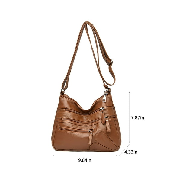openpig Purses for Women Soft PU Leather Shoulder Bag Ladies Crossbody Purse and handbags Lightweight Pocketbook Multi Pocket Shoulder Bag, Brown