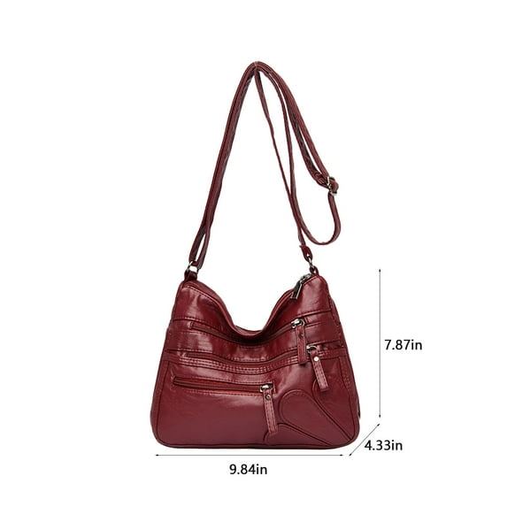 openpig Purses for Women Soft PU Leather Shoulder Bag Ladies Crossbody Purse and handbags Lightweight Pocketbook Multi Pocket Shoulder Bag, Red