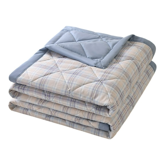 openpig Reversible Twin Quilt Bedding, Lightweight Quilt for Summer, Modern Style Quilted Geometric Pattern Bedspread, Dual-Sided Cooling Tencel & Warm Soft Plush, Weighted Blanket for All Seasons