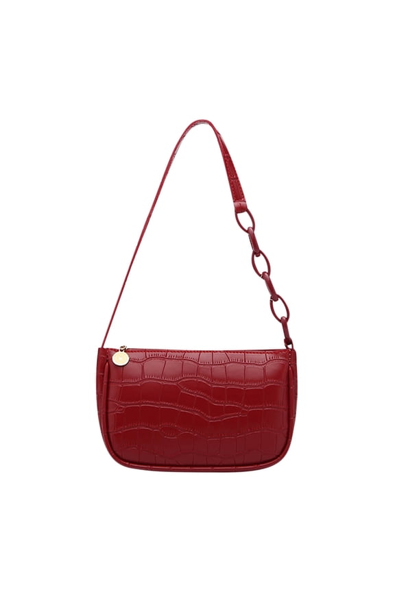 Shoulder Bags for Women, Tote Handbag Mini Clutch Purse with Zipper, Purse Handbag for Women (Red)