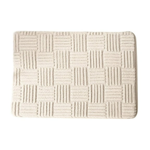 openpig Small Bathroom Rugs 24"x16" Extra Soft Absorbent Microfiber Bath Mats Home Decor Non Slip Bath Rugs Machine Washable Shaggy Carpet for Bath Room Floor Shower Bathtub, Beige