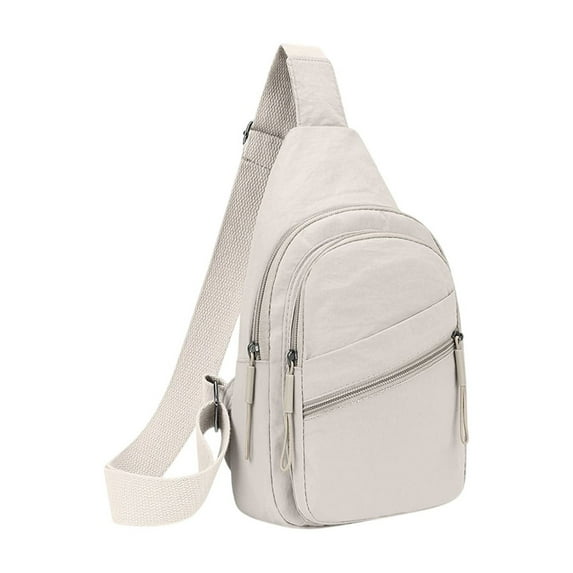 openpig Small Crossbody Purses Bags for Women Men Travel, Chest Sling Bag Women Casual Cross Body Bag for Woman Sling Backpack, White