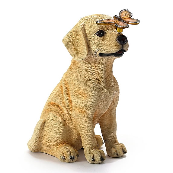 openpig Solar Dog Garden Statues Decor, Outdoor Fairy Dogs Figurines Accessories Decorations with LED Lights Home Patio Balcony Yard Lawn Ornaments