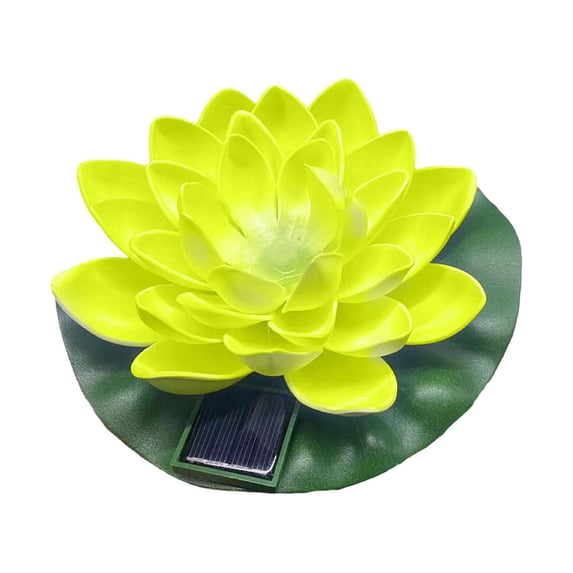openpig Solar Floating Pool Lights, Waterproof Floating Lotus Light, Floating Lights Lotus Floating Lanterns Artificial Lily Pads for Pool Party Garden & Pond Summer Decoration, Yellow