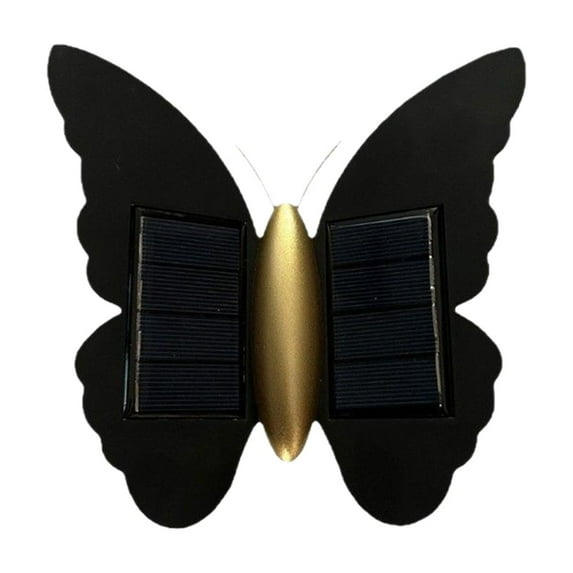 openpig Solar Powered Wall Lights Up and Down Waterproof, Solar Wall Lights Outdoor Waterproof - Butterfly Wall Lamp, LED Wall Sconce for Garden, Balcony, Courtyard, Terrace