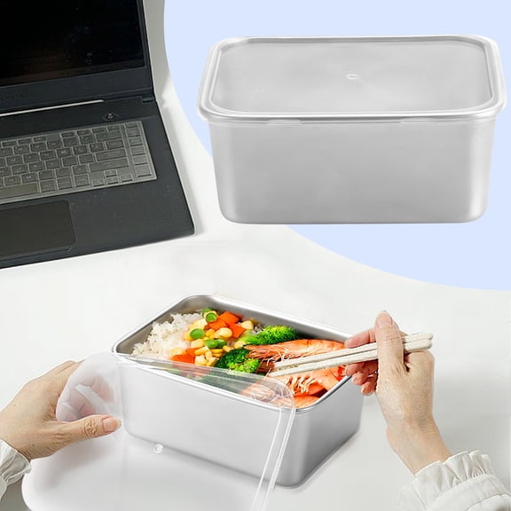 openpig Stainless Steel Food Containers with Lids, Bento Lunch Box, Picnic Meal Prep Kitchen Tray with Lid Side Dish Plate Reusable Stackable