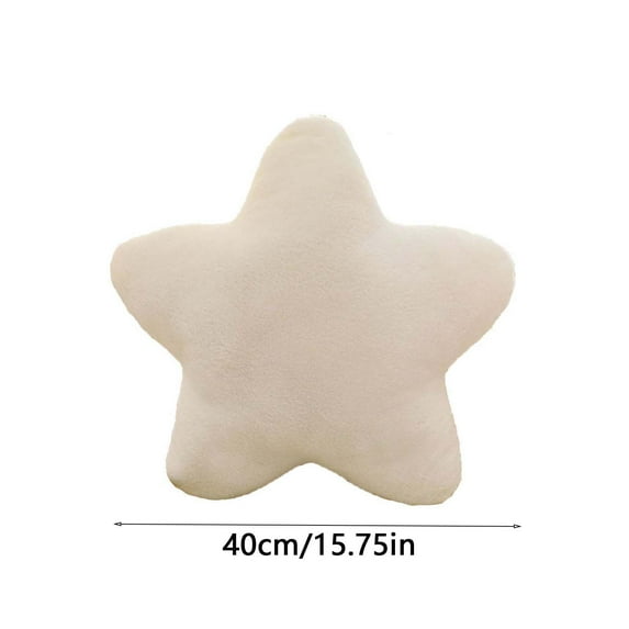 openpig Star Pillow, Decorative Throw Pillows for Bed Couch, 15.7" Star Shaped Pillow Plush Floor Cushions Room Decor Pillow with Soft Faux Rabbit Fur for Sofa Bedroom Living Room