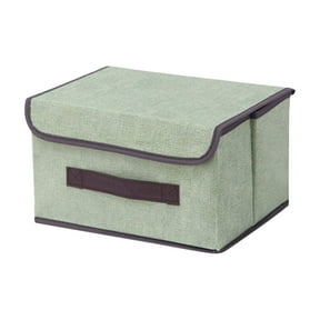openpig Storage Bin with Lid Storage Boxes with Handles, Collapsible Fabric Storage Basket Containers Lidded Storage Cube for Organizing Closet Home Office (A)