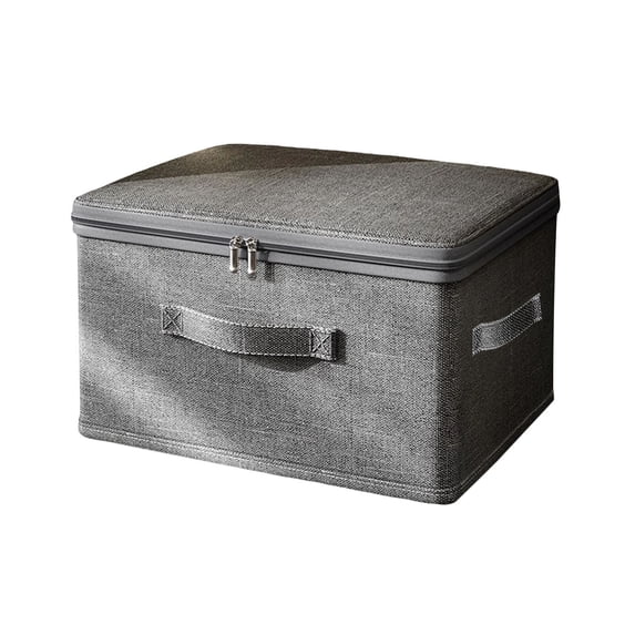 openpig Storage Bins with Zipper Lids, Lidded Fabric Storage Boxes Baskets Cubes with Handles, Foldable Washable Closet Shelf Clothes Organizer Container (D)