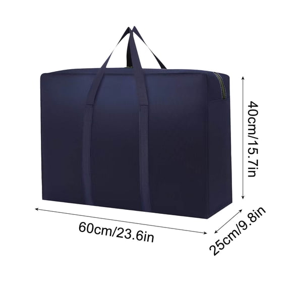 openpig Storage Duffle Bag with Zippers and Handles, Foldable Duffle Bag for Travel, Blue, M