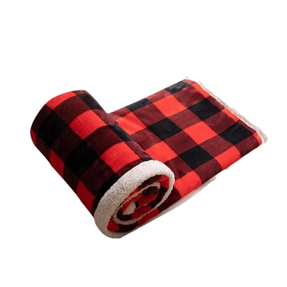 openpig Throw Blanket Checkered Chessboard Fluffy Fuzzy Warmer Comfort Reversible Super Soft Cozy for Home Decor Bed Couch Sofa Living Room (Red, 51.18x59.05 inches)