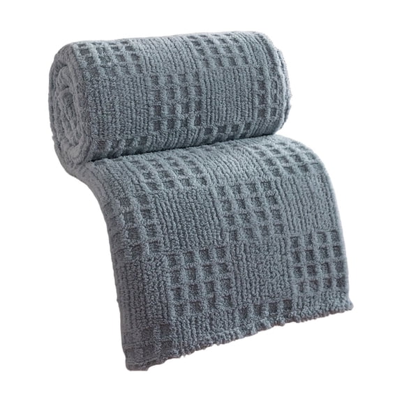 openpig Throw Blanket for Couch or Bed - 3D Waffle Patchwork Pattern Jacquard Decorative Blankets - Lightweight Breathable Cozy Flannel Blanket Suitable for All Seasons(27.56x39.37 inches, Blue)